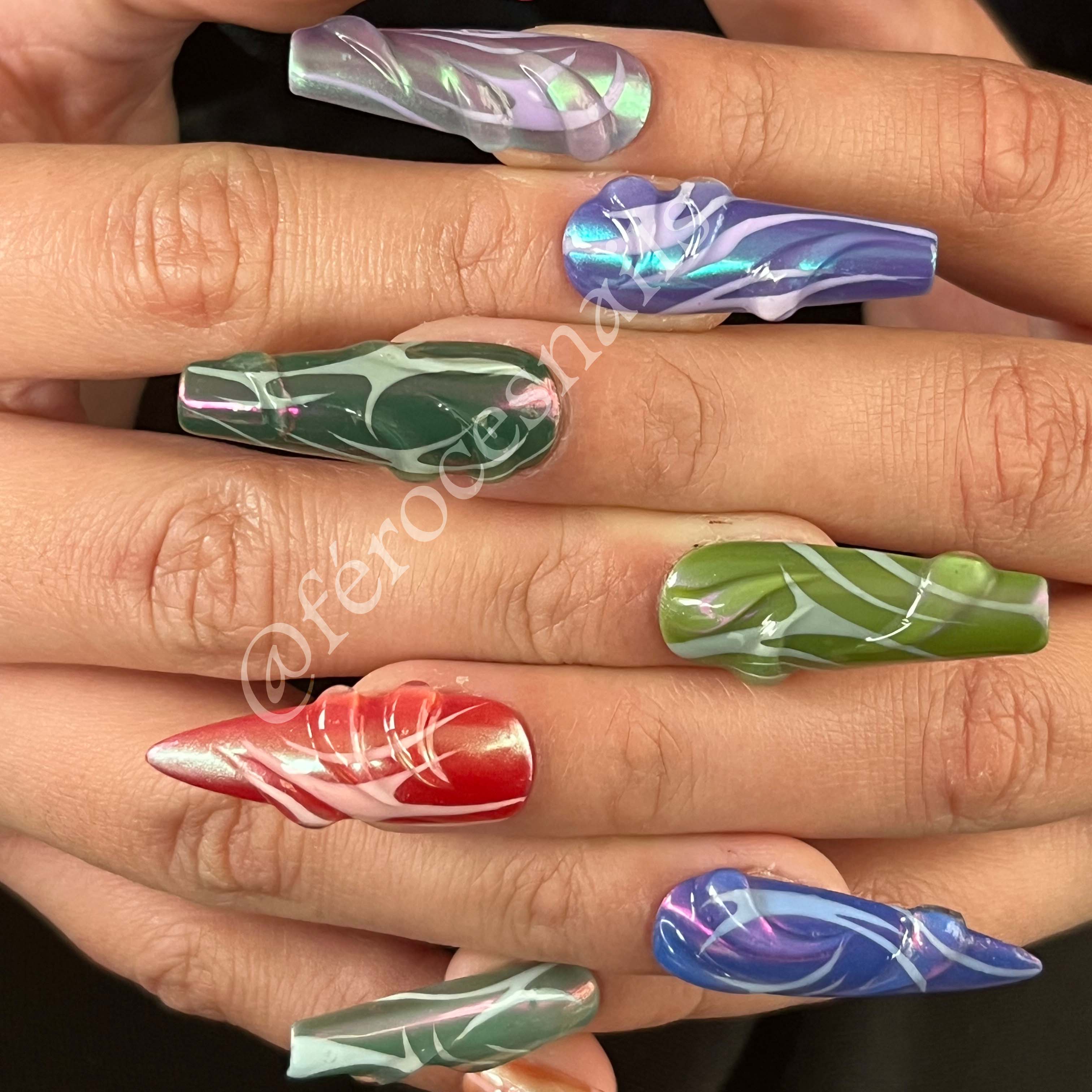 Color addict - Press-on nails coffin